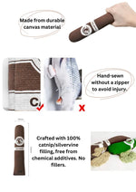 100% Catnip/Silvervine Filled Canvas Cigar CATWANT