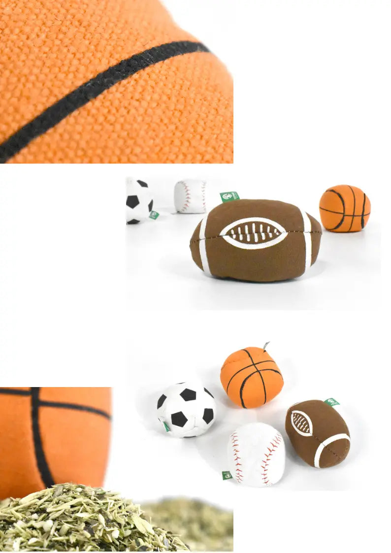 100% Silvervine/Catnip Filled Sport Ball Set - 4-Pack CATWANT