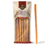 Bully Bunches pouch of 12 inch standard bully stick, with loose sticks beside it