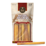 Bully Bunches pouch of 6 inch standard bully stick, with loose sticks beside it