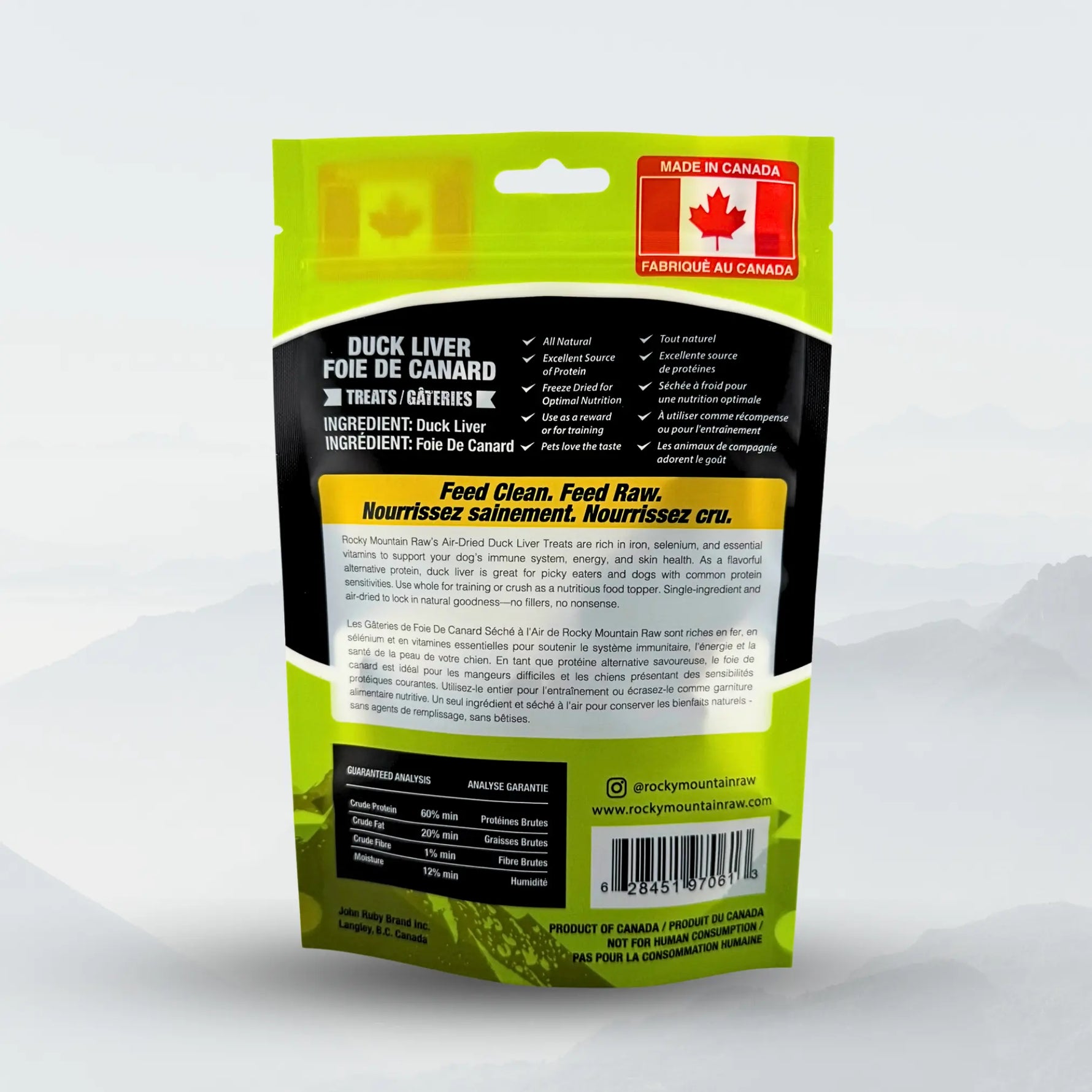 Air Dried Duck Liver 50G ROCKY MOUNTAIN RAW