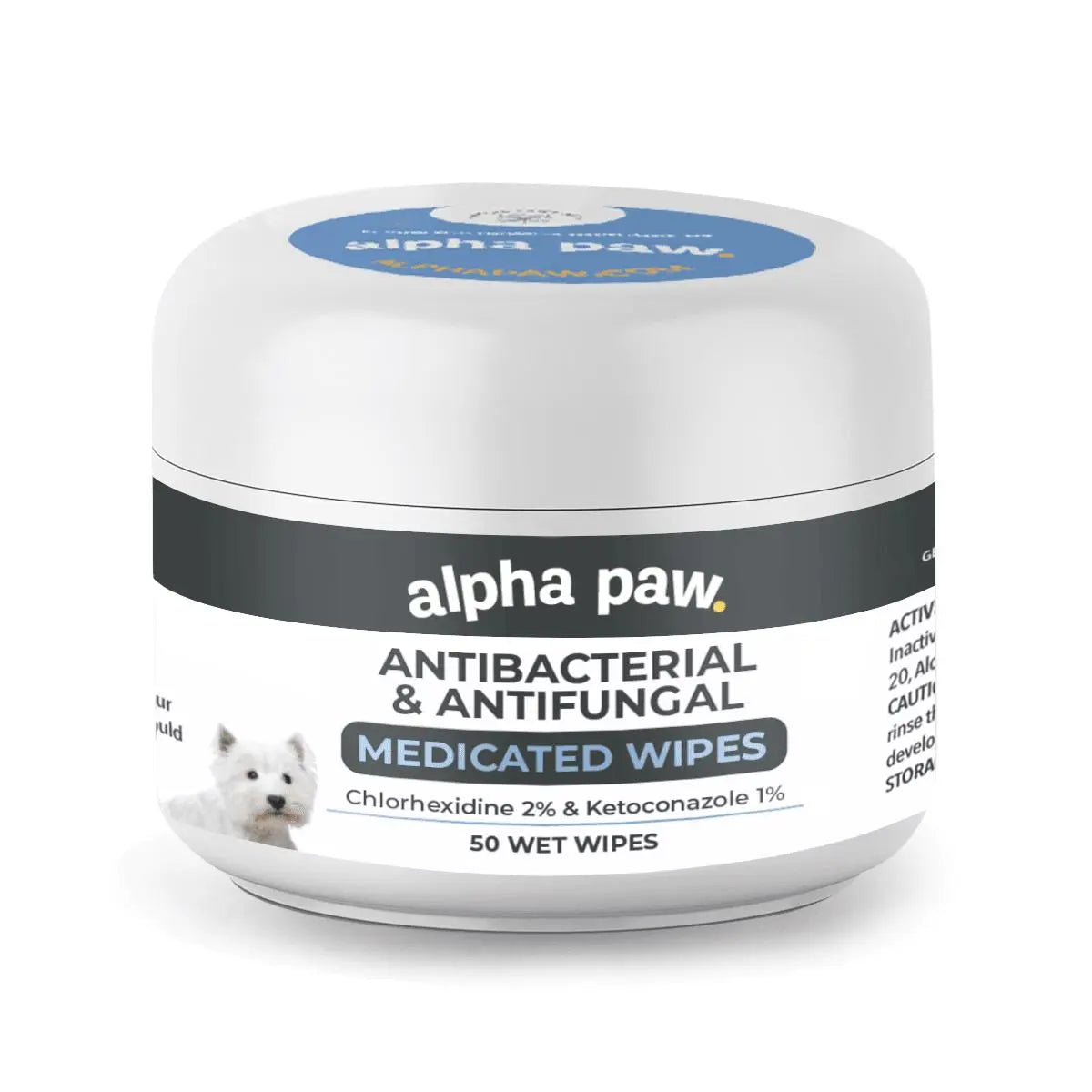 Alpha Paw - Antibacterial & Antifungal Medicated Wipes - Wipes for Cat and Dogs - PAWMART.ca