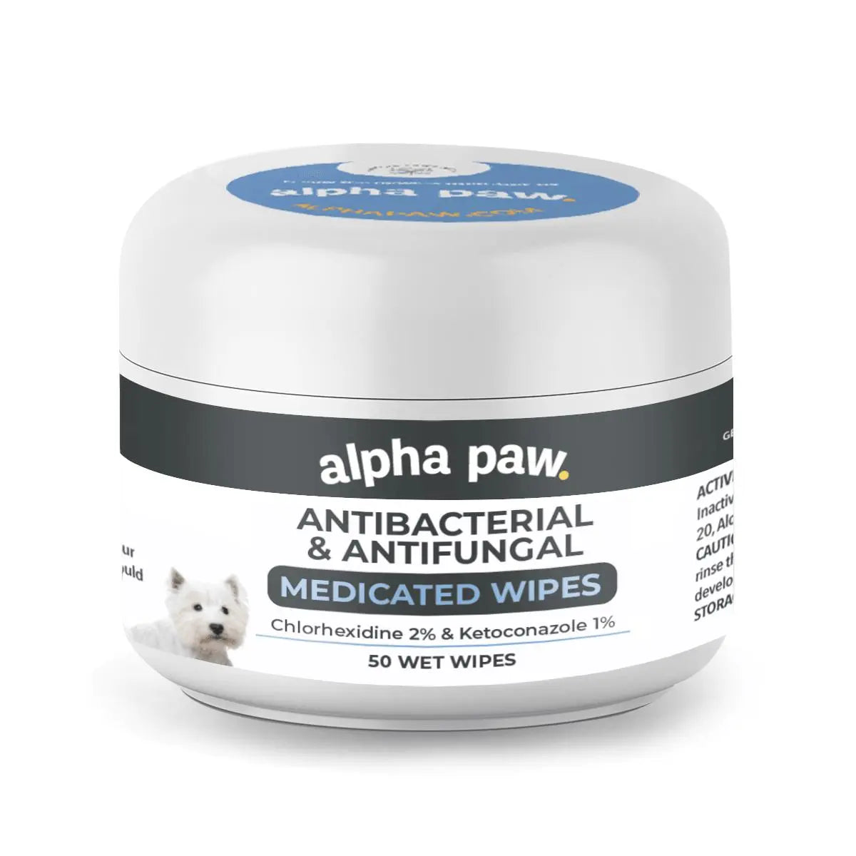 Alpha Paw - Antibacterial & Antifungal Medicated Wipes - Wipes for Cat and Dogs - PAWMART.ca Canadian Pet Store & Pet Grooming