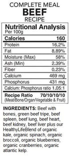 BACK2RAW - COMPLETE BEEF RECIPE (12LB BOX) - Raw for Dogs BACK2RAW