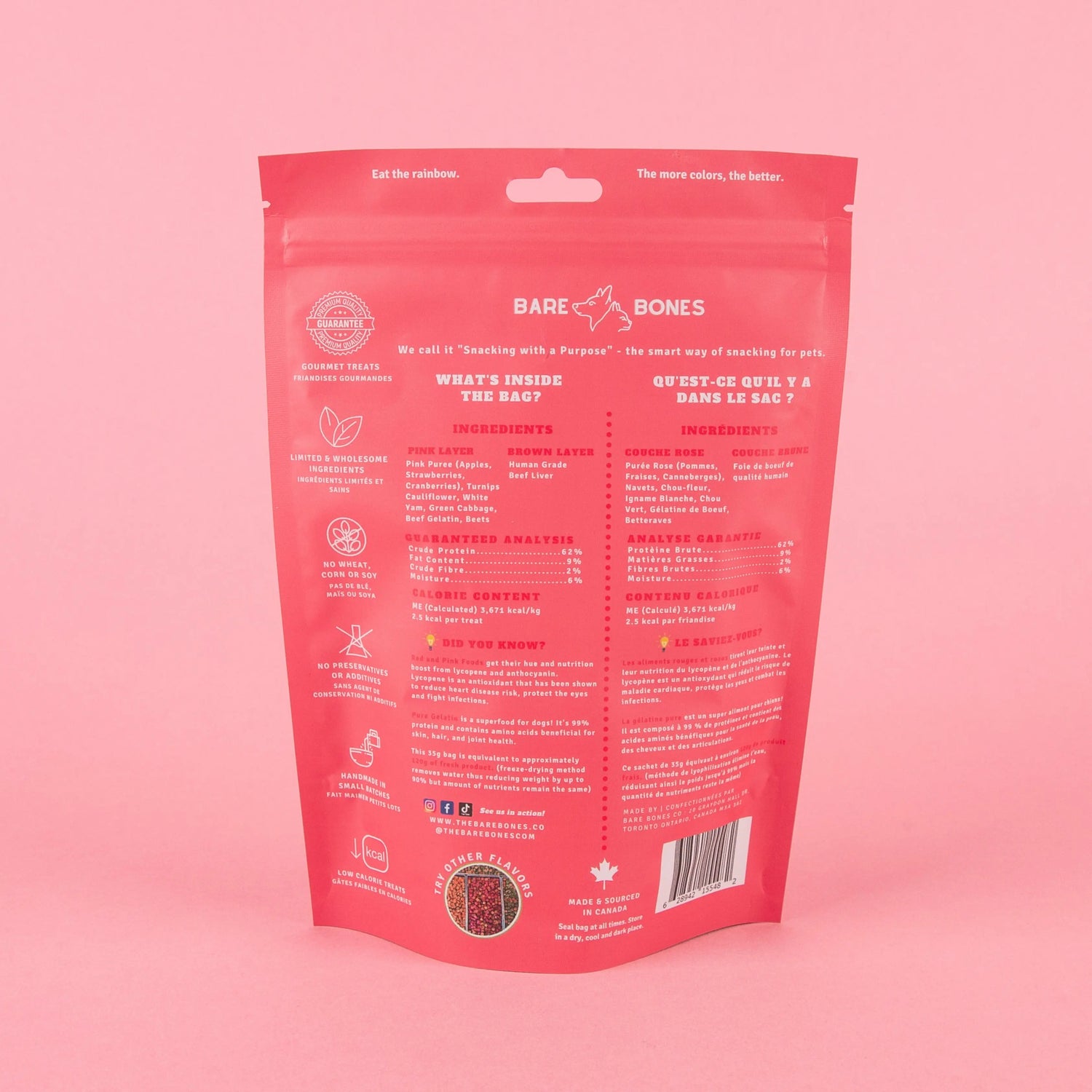 BARE BONE- PINK BITES - LIVER TREATS - PAWMART.ca