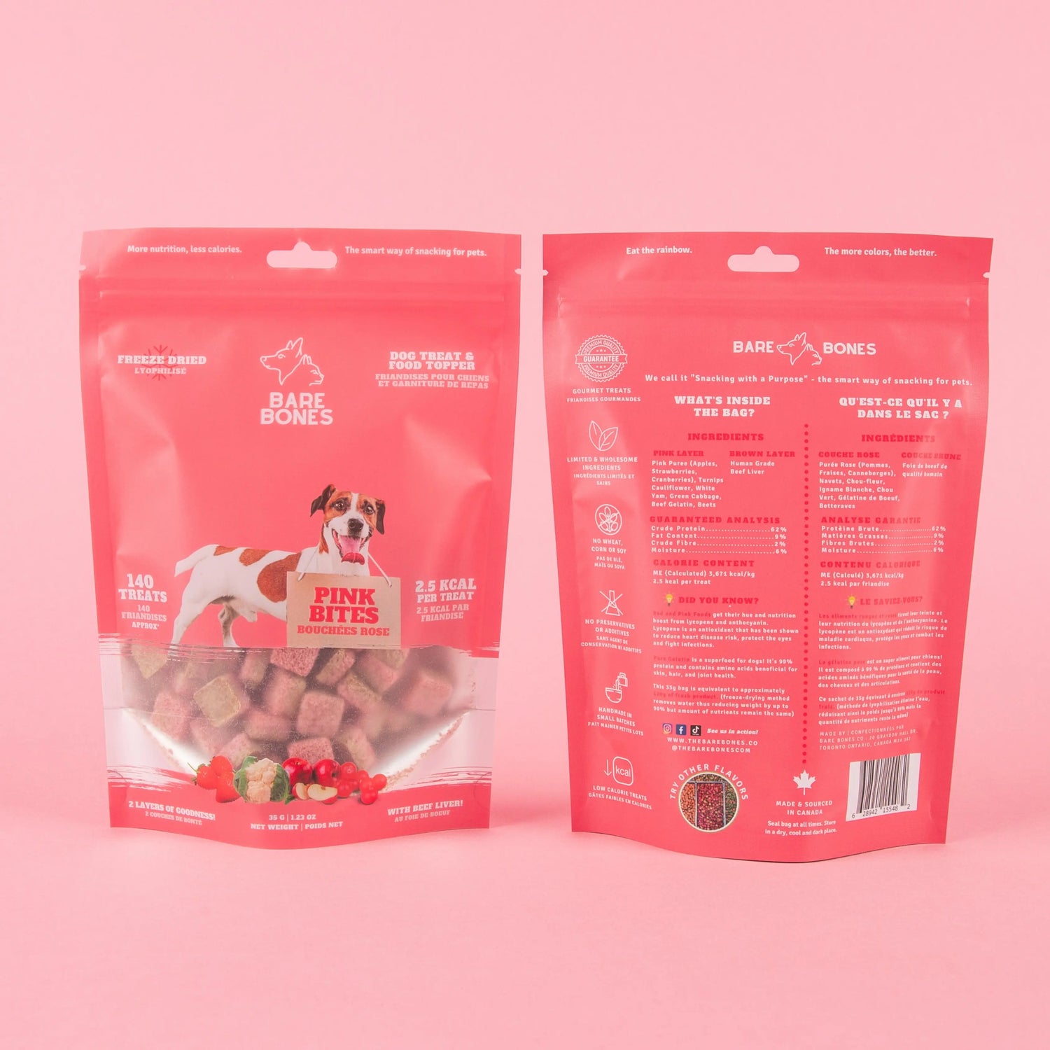 BARE BONE- PINK BITES - LIVER TREATS - PAWMART.ca