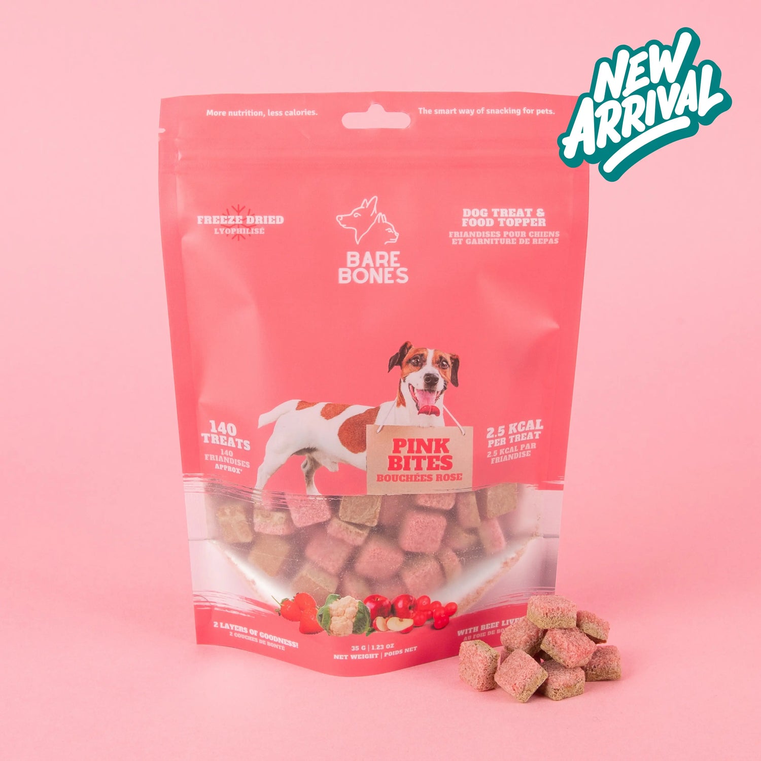 BARE BONE- PINK BITES - LIVER TREATS - PAWMART.ca