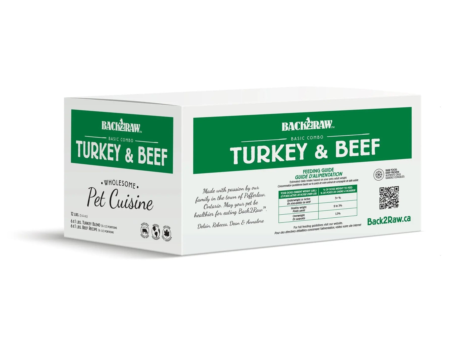 BACK2RAW - BASIC TURKEY / BEEF COMBO (12LB BOX) - Raw for Dogs - PAWMART.ca Canadian Pet Store & Pet Grooming