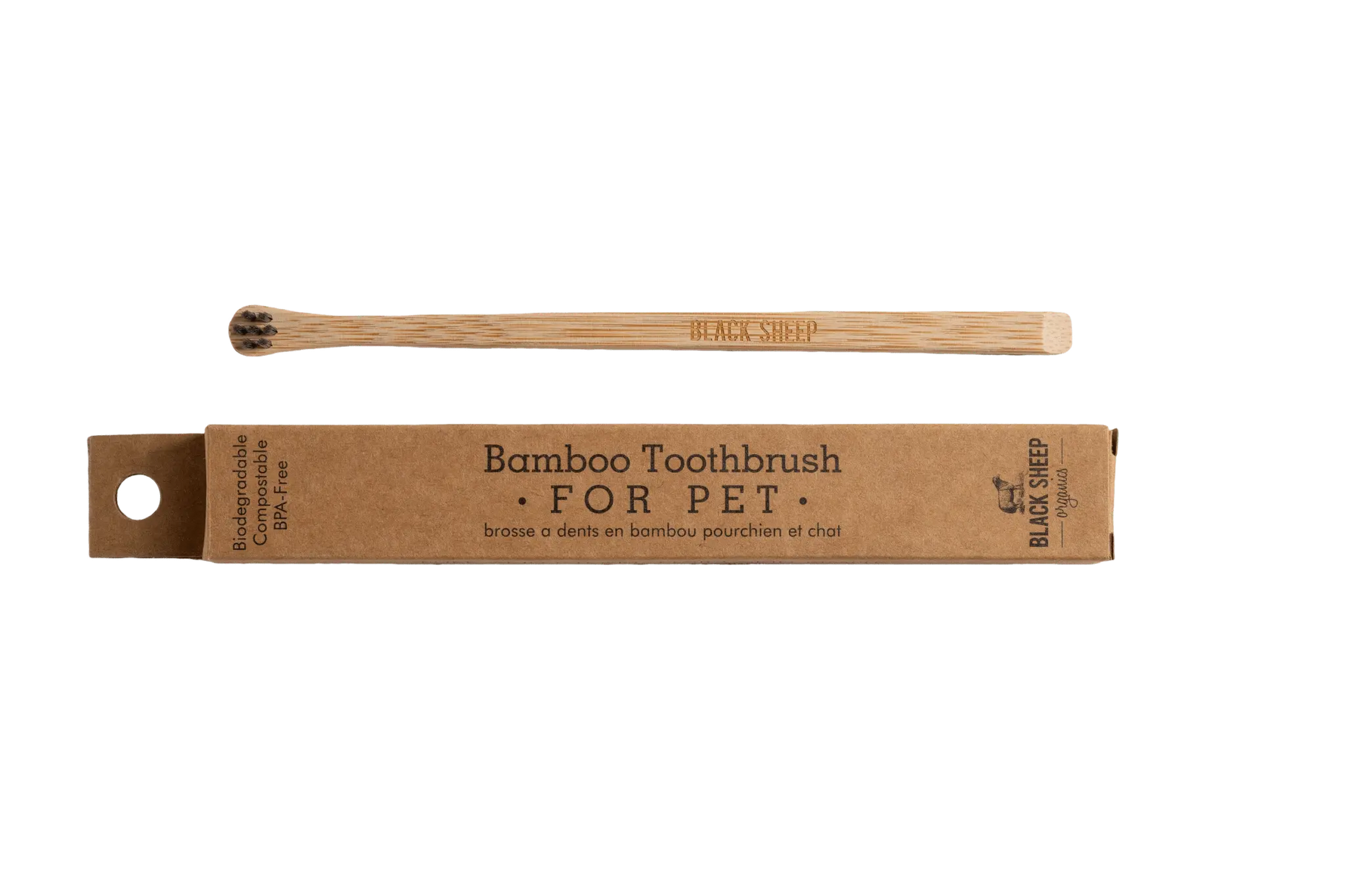 Bamboo Dog Toothbrush - Small Black Sheep Organics
