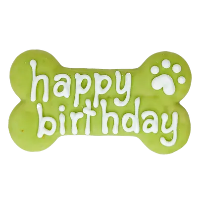 Bosco and Roxy's - green Happy Birthday Bone - Dog Biscuits Bosco And Roxy