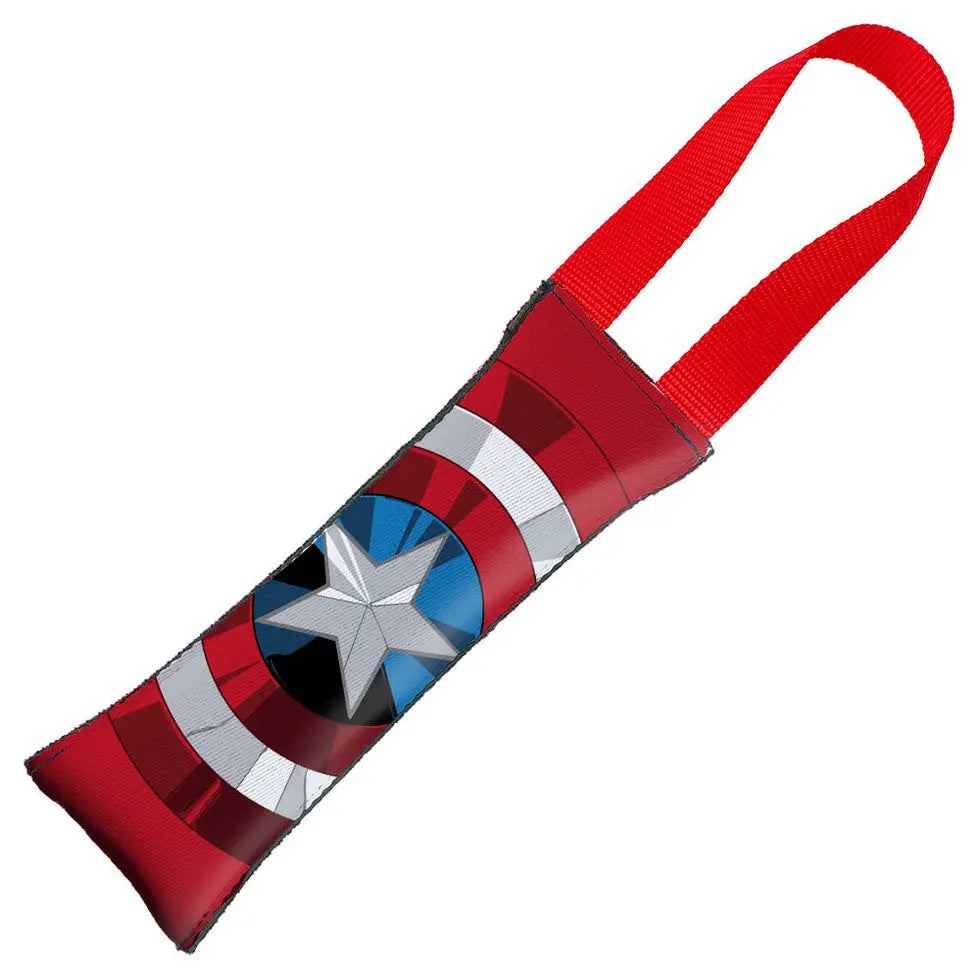 Buckle-Down - MARVEL AVENGERS Dog Toy Squeaky Tug Toy - Captain American Face Buckle-Down