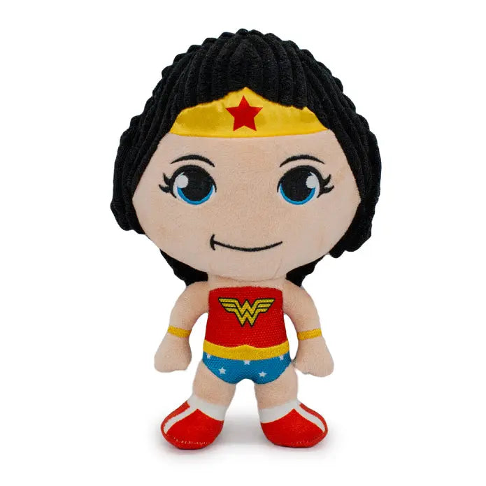 Buckle-Down-  Wonder Woman Full Body Standing Pose with Corduroy Hair - Dog toy Squeaker Plush Buckle-Down