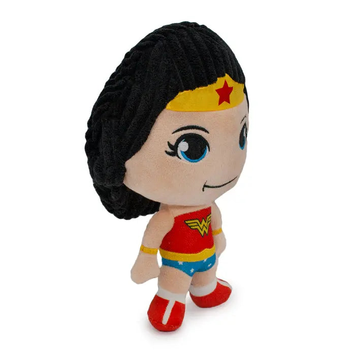 Buckle-Down-  Wonder Woman Full Body Standing Pose with Corduroy Hair - Dog toy Squeaker Plush Buckle-Down