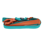 BullyBellows - 1.4M LIGHTER SWIVEL COMBAT LEAD | NEOPRENE LINED, SECURE RATED CLIP WITH SOFT HANDLE - TURQUOISE & ORANGE BullyBillows