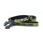 BullyBellows - 1.4M SWIVEL COMBAT LEAD | NEOPRENE LINED, SECURE RATED CLIP WITH SOFT HANDLE - Khaki - PAWMART.ca