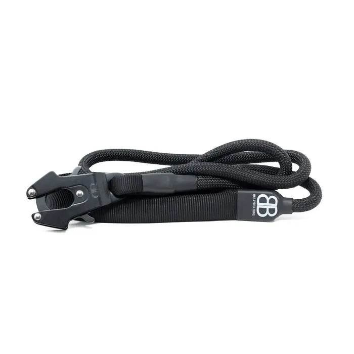 BullyBillows - 1.4M COMBAT ROPE LEAD - SECURE RATED CLIP - BLACK BullyBillows