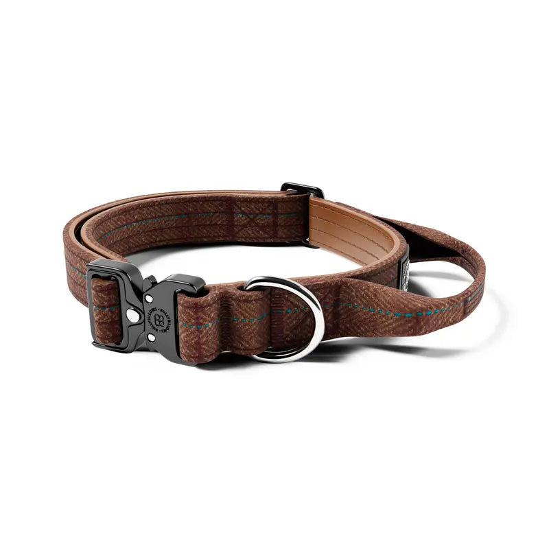 BullyBillows - 2.5CM TWEED COMBAT® COLLAR | WITH HANDLE & RATED CLIP - CLASSIC TAN - PAWMART.ca