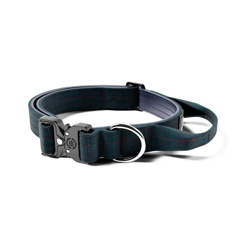 BullyBillows - 2.5CM TWEED COMBAT® COLLAR | WITH HANDLE & RATED CLIP - MIDNIGHT BLUE BullyBillows