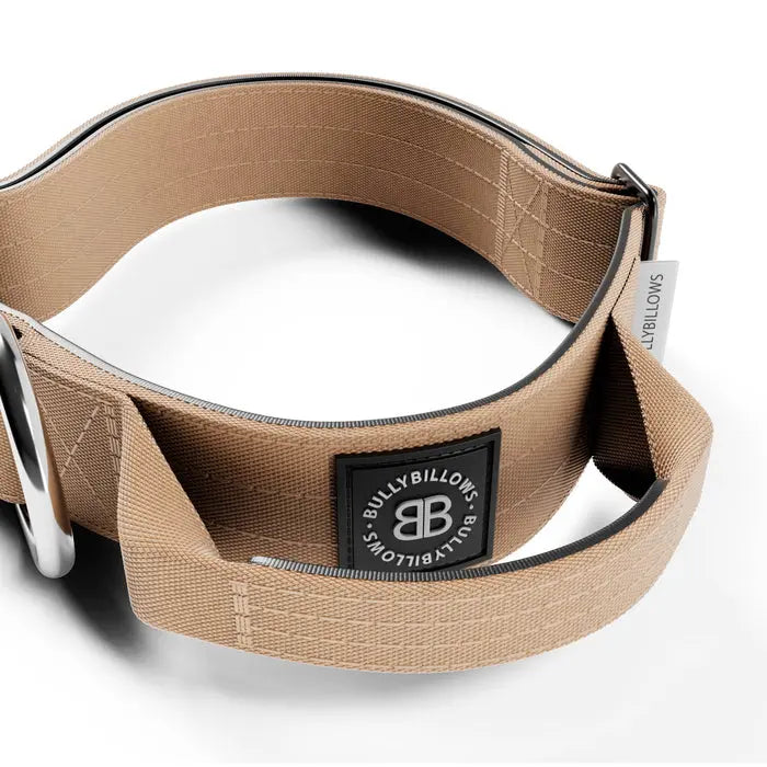 BullyBillows - 4CM COMBAT® COLLAR | RATED CLIP - WITH HANDLE - MILITARY TAN BullyBillows