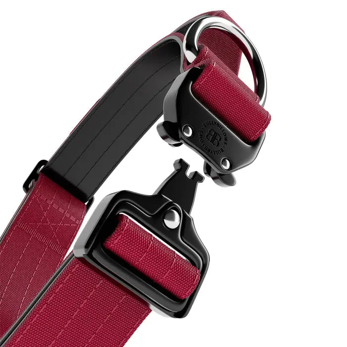 BullyBillows - 4CM COMBAT® COLLAR | WITH HANDLE & RATED CLIP - Burgundy BullyBillows