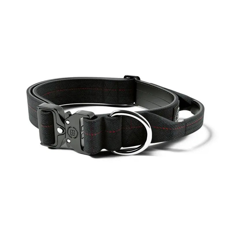 BullyBillows - 4CM TWEED COMBAT® COLLAR | WITH HANDLE & RATED CLIP - CHARCOAL BLACK - PAWMART.ca