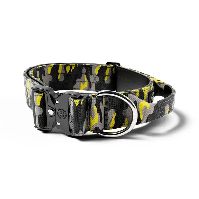 BullyBillows - 5CM COMBAT® COLLAR | WITH HANDLE & RATED CLIP - Camo Lightning BullyBillows