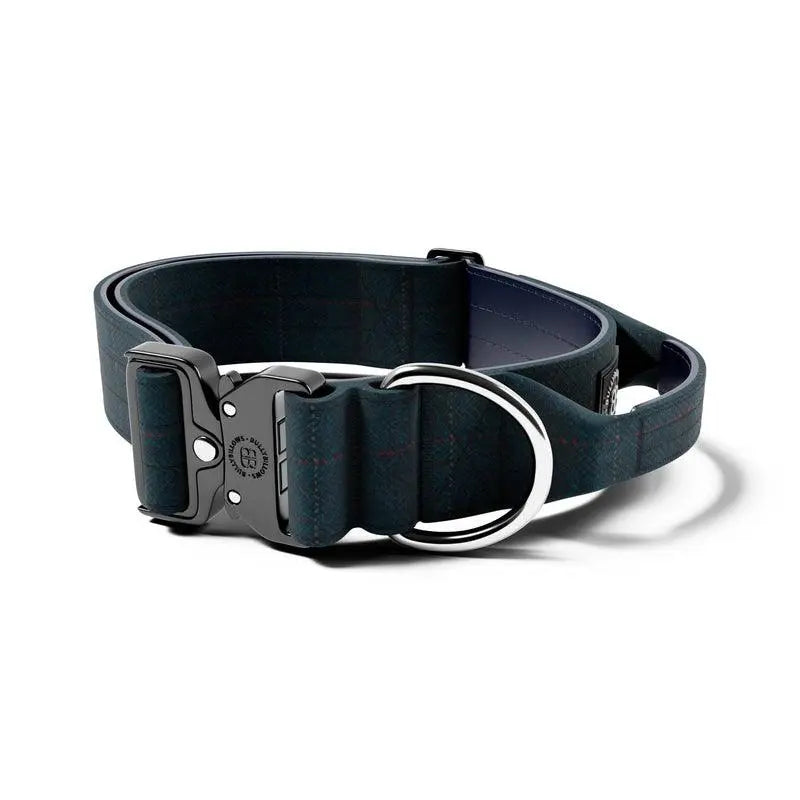 BullyBillows - 5CM TWEED COMBAT® COLLAR | WITH HANDLE & RATED CLIP - MIDNIGHT BLUE - PAWMART.ca