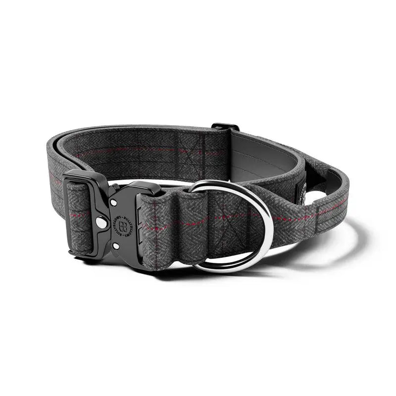 BullyBillows - 5CM TWEED COMBAT® COLLAR | WITH HANDLE & RATED CLIP - STONE GREY - PAWMART.ca