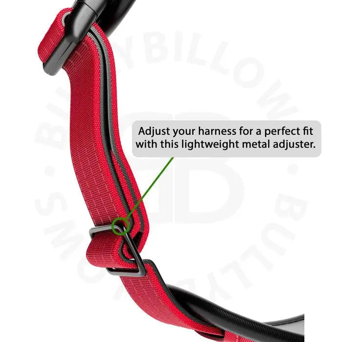 BullyBillows - PREMIUM COMFORT HARNESS | NON RESTRICTIVE & ADJUSTABLE - RED - PAWMART.ca