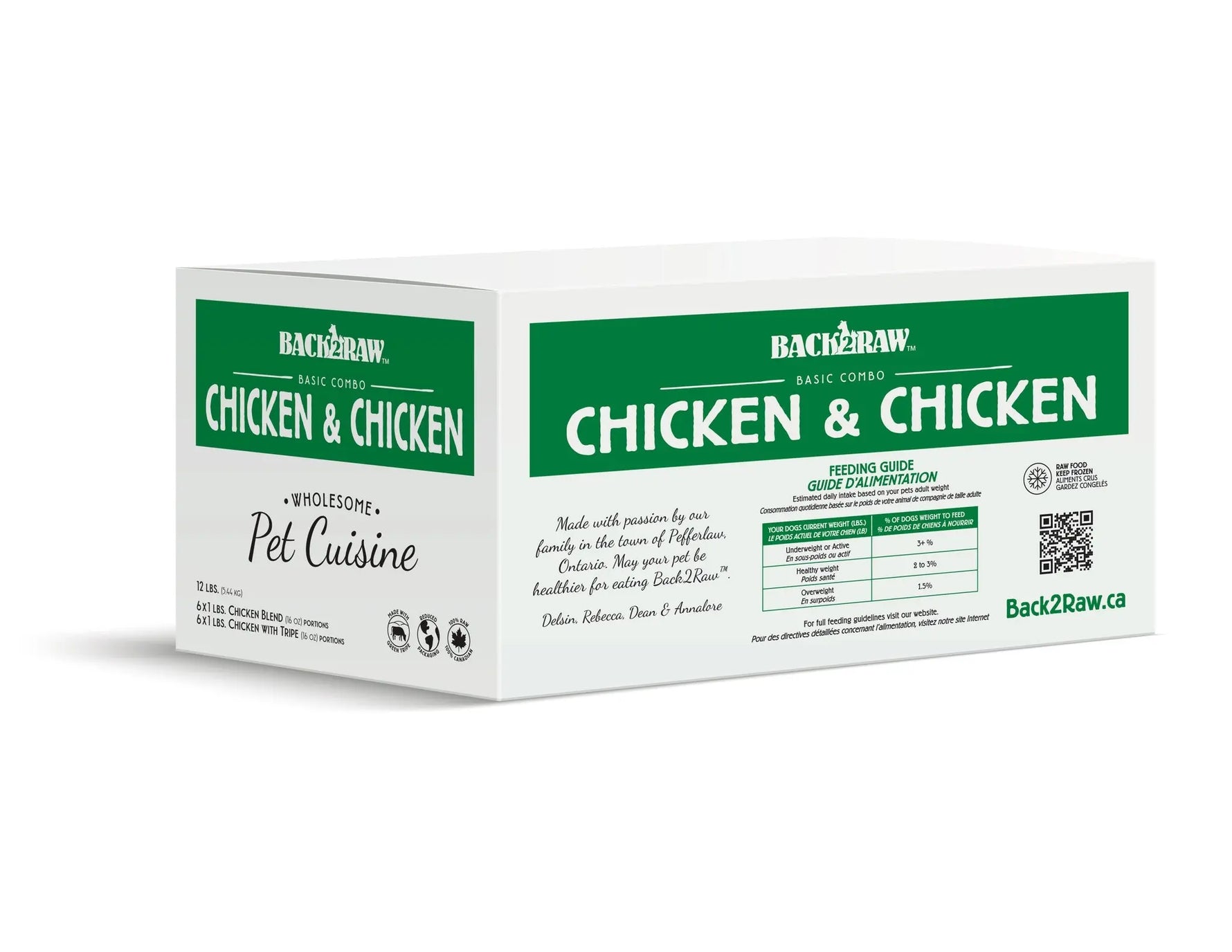 BACK2RAW - BASIC CHICKEN TRIPE / CHICKEN BLEND COMBO (12LB BOX) - Raw for Dogs BACK2RAW