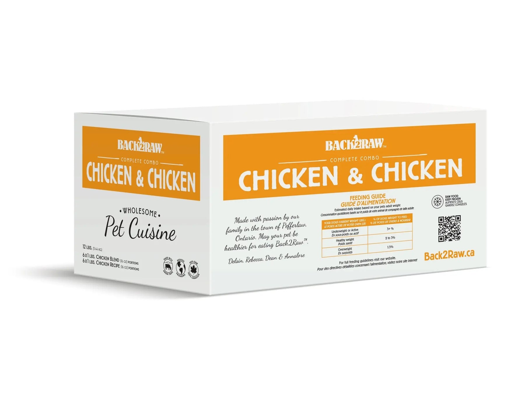 BACK2RAW - COMPLETE CHICKEN / CHICKEN BLEND (12LB BOX) - Raw for Dogs BACK2RAW