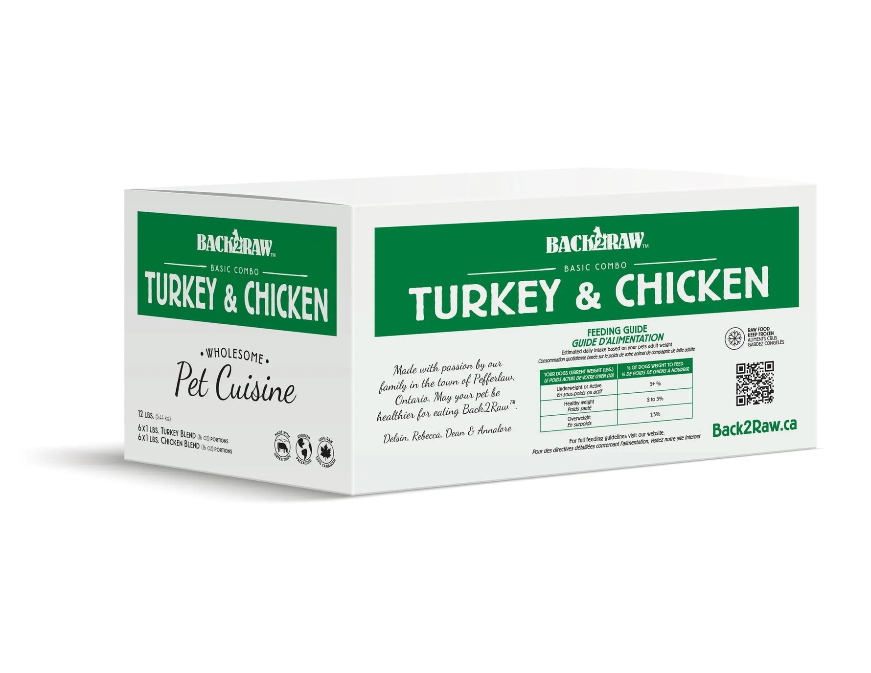 BACK2RAW - BASIC TURKEY / CHICKEN COMBO (12LB BOX) - Raw for Dogs BACK2RAW