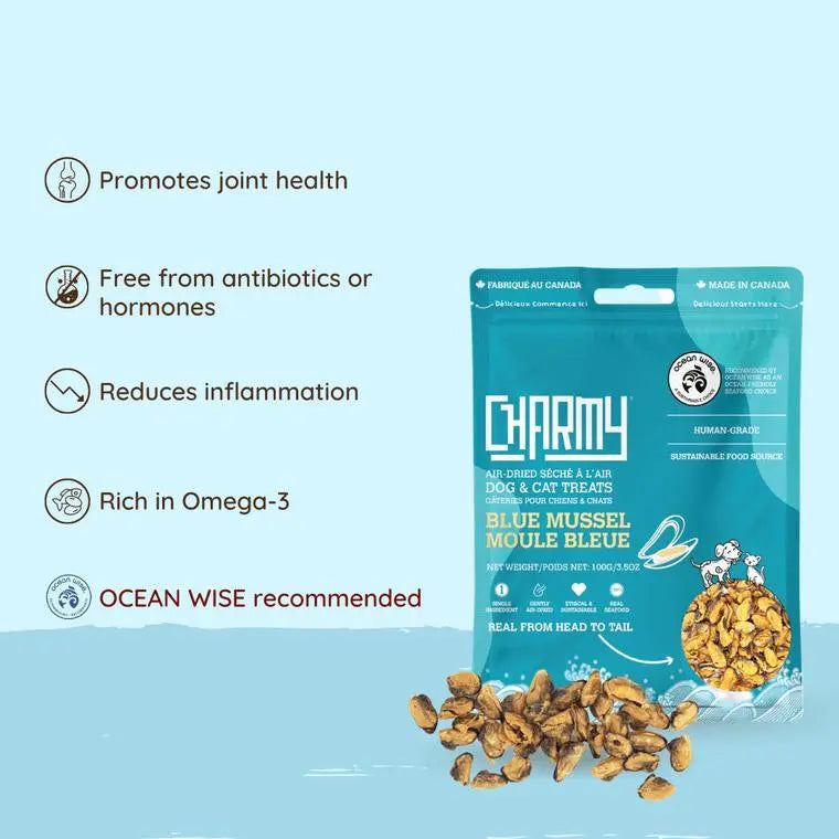 Charmy - Blue Mussel - Treats for Dog and Cat - PAWMART.ca