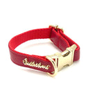 Cherry Red Leather Collar Puccissimé Pet Couture