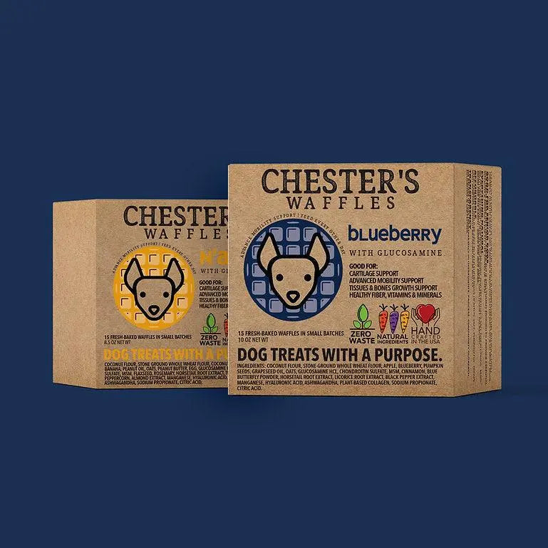 Chester's  dog treats - Blueberry Waffles - Waffles for dogs - PAWMART.ca