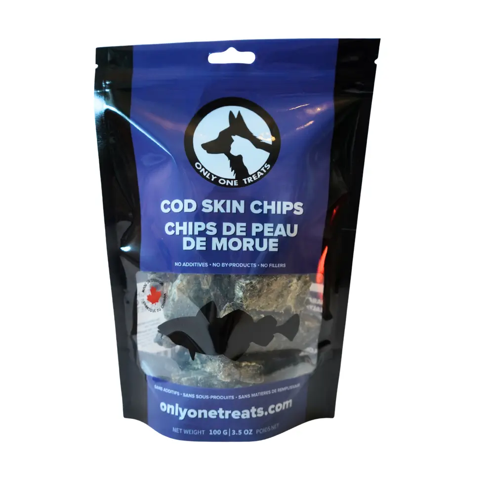 Cod Skin Chips 100g Only One Treats