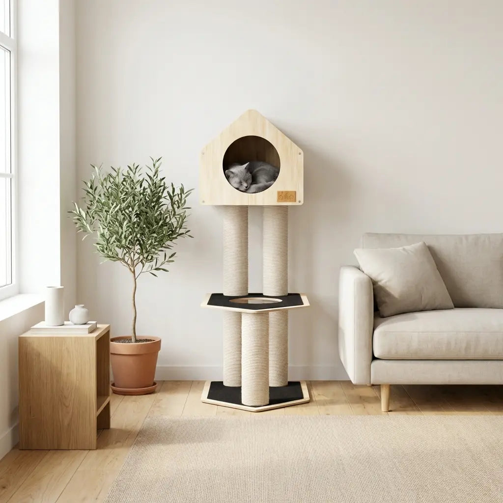 Condo Hideout - 2-Level Deluxe Cat Tree Noba Animal Co.