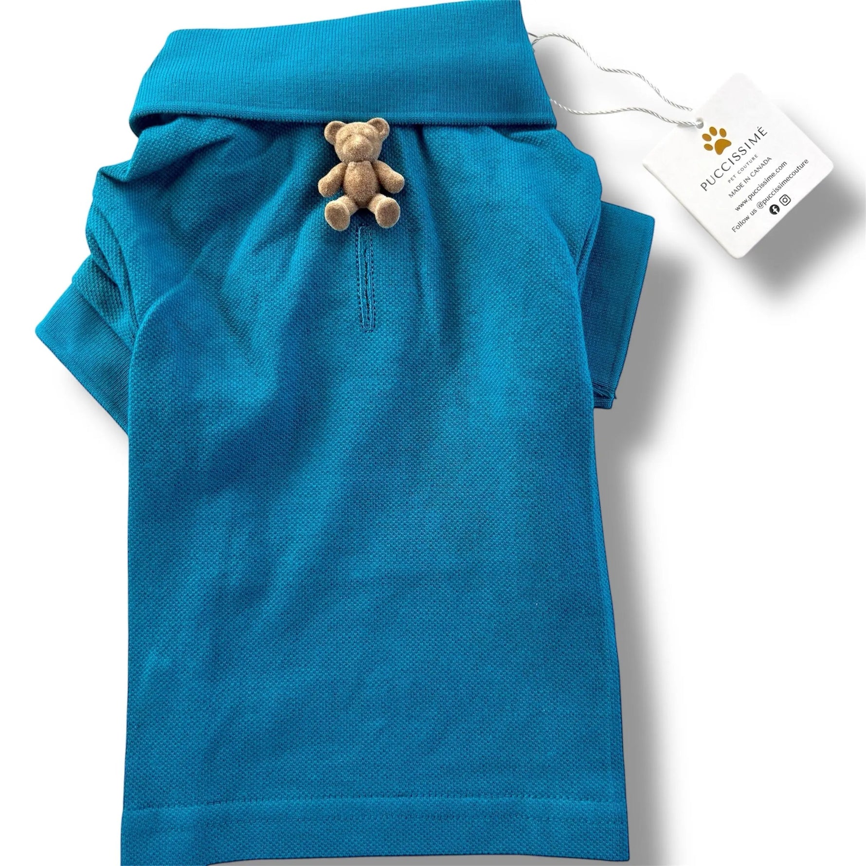 Dark teal cotton shirt Puccissimé Pet Couture
