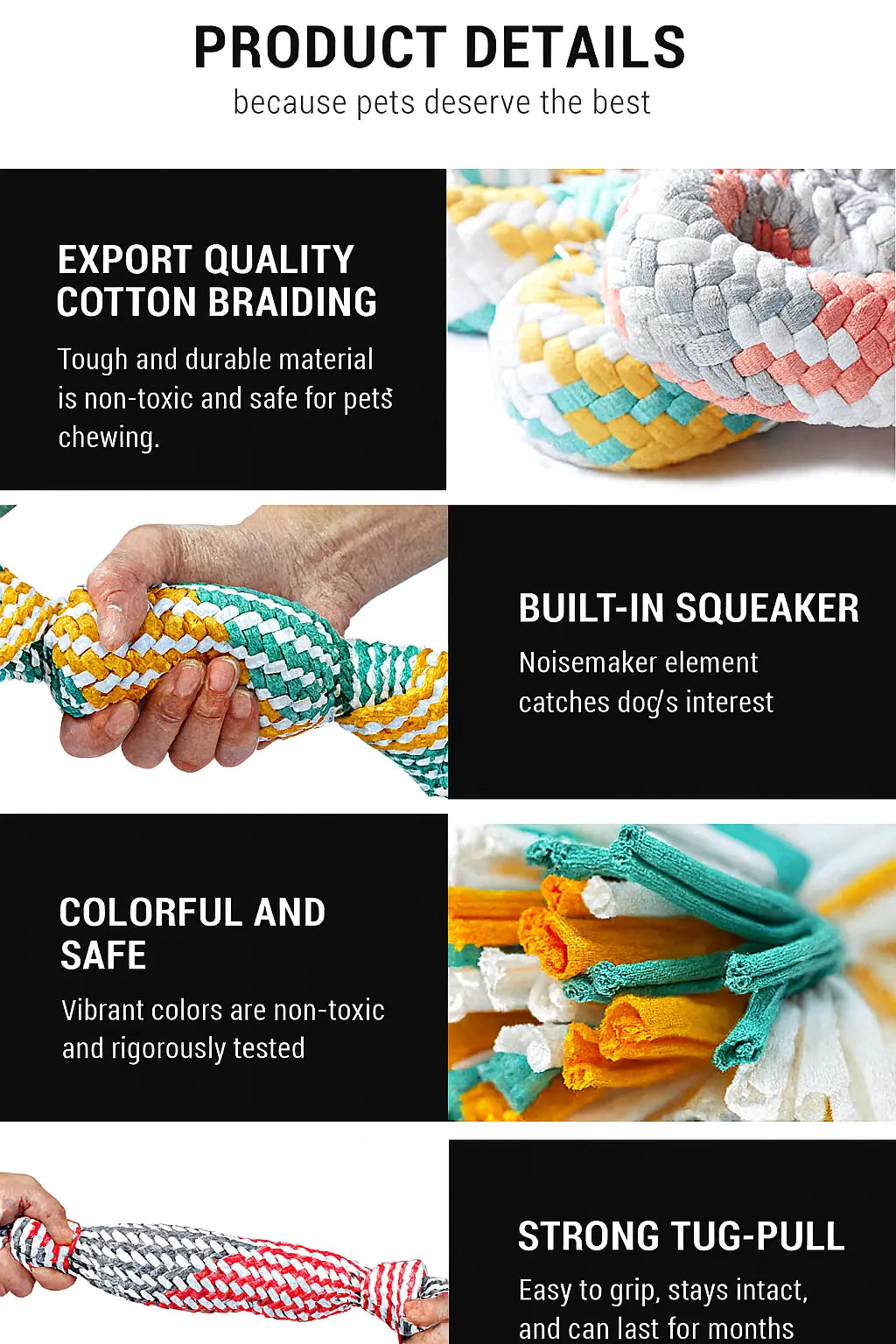 Dog Rope Toy with Squeaker (Stick shape) Doge N Cate