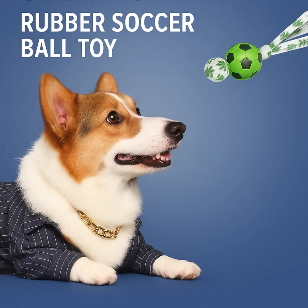 Durable Rubber Soccer Toy for Dogs Doge N Cate