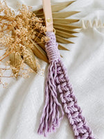 EMBER & IVORY - Macrame Leash - Lavender - Spiral - Natural Leather Handle - PAWMART.ca Canadian Pet Store & Pet Grooming