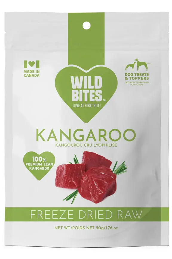 FREEZE DRIED KANGAROO Wild Bites Dog and Cat Treats