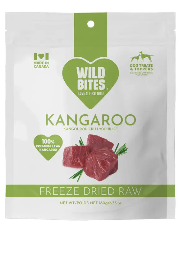 FREEZE DRIED KANGAROO Wild Bites Dog and Cat Treats