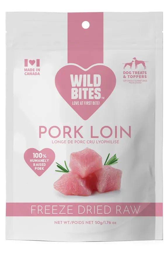 FREEZE DRIED PORK LOIN Wild Bites Dog and Cat Treats