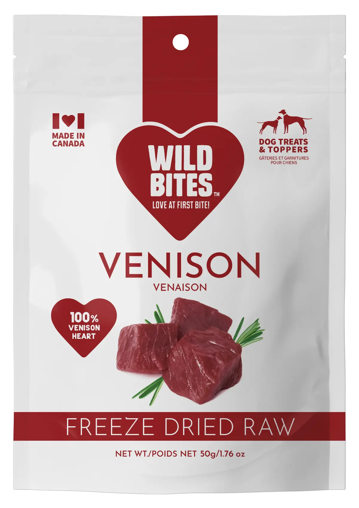 FREEZE DRIED VENISON Wild Bites Dog and Cat Treats