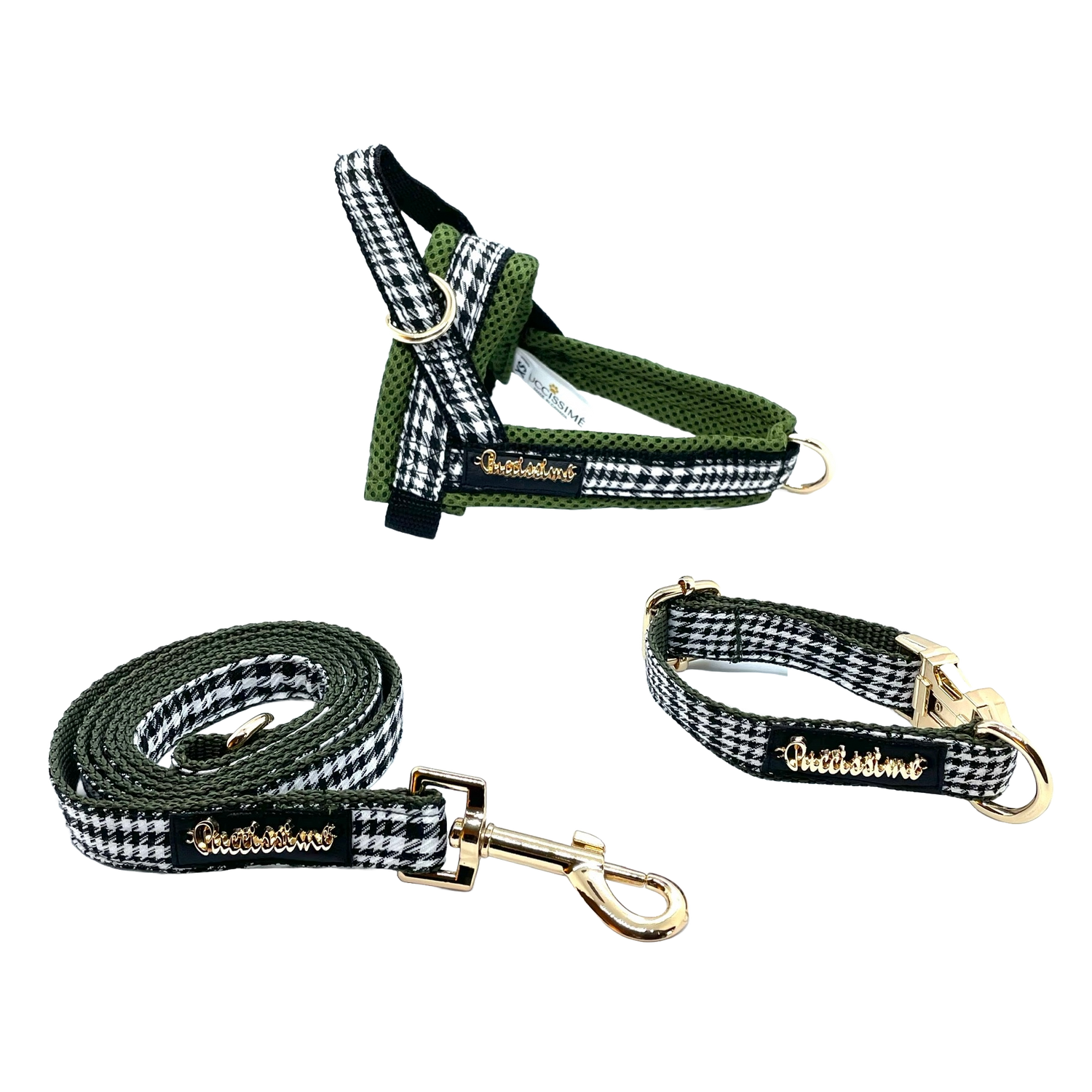 Fern dog leash with hands-free extension Puccissimé Pet Couture