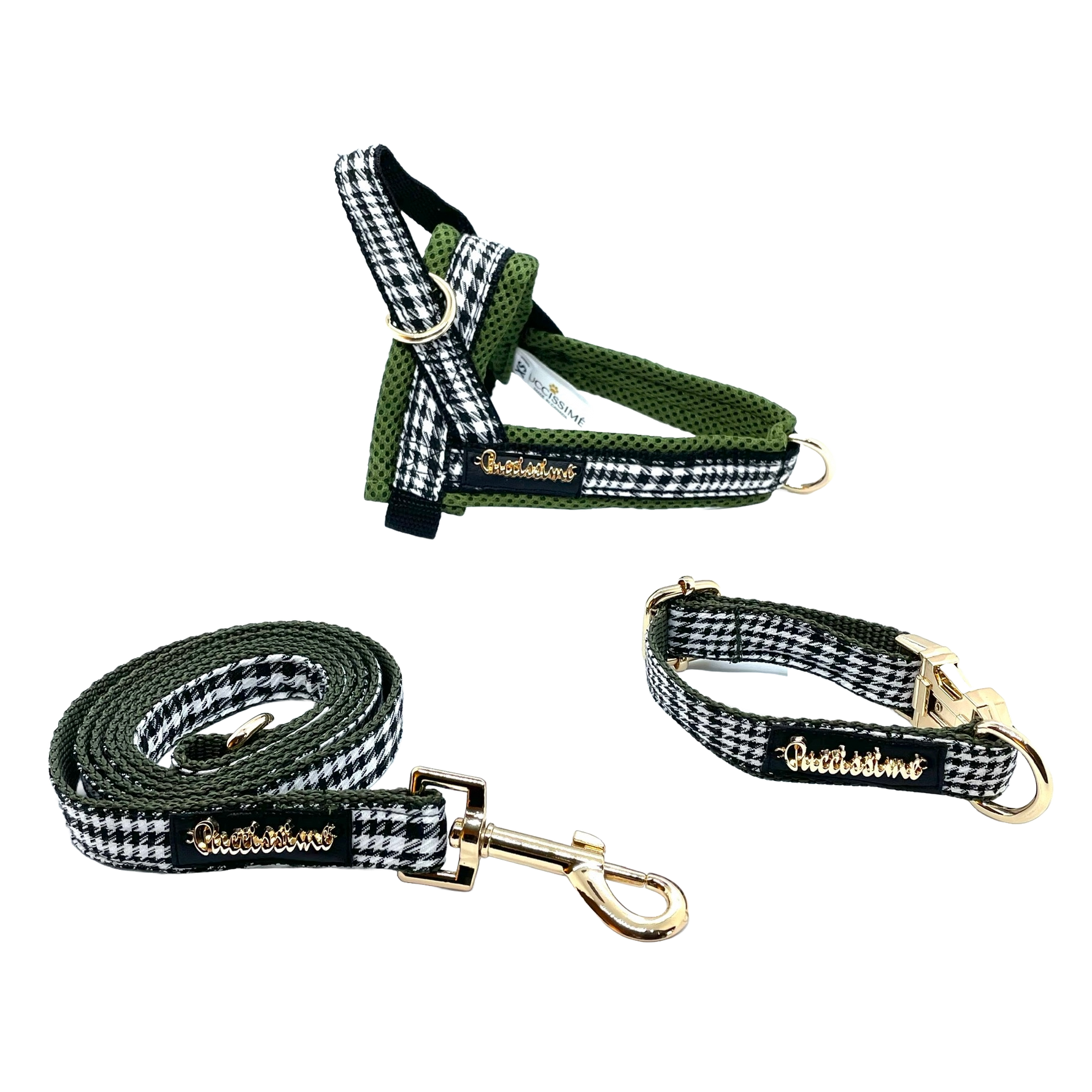 Fern dog leash with hands-free extension Puccissimé Pet Couture