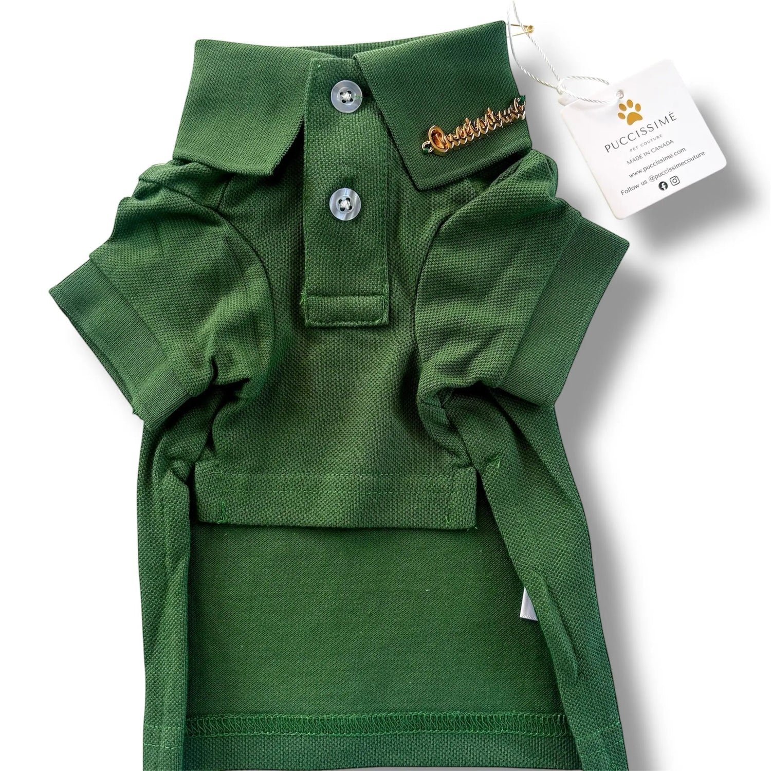 Green cotton shirt Puccissimé Pet Couture