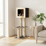 Hut Hideout - 2-Level Deluxe Cat Tree Noba Animal Co.