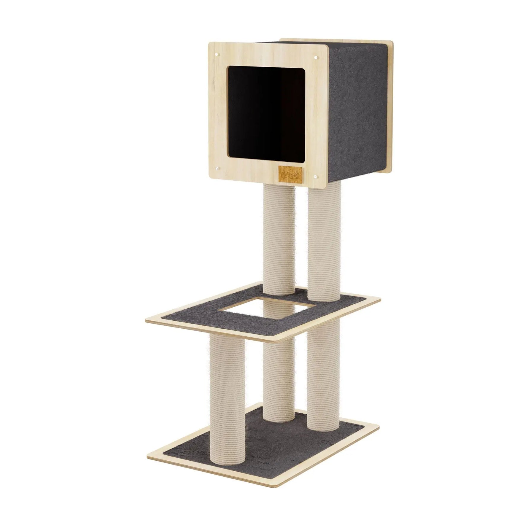 Hut Hideout - 2-Level Deluxe Cat Tree Noba Animal Co.